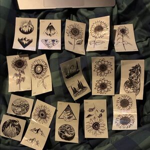 Set of Black Temporary Tattoos